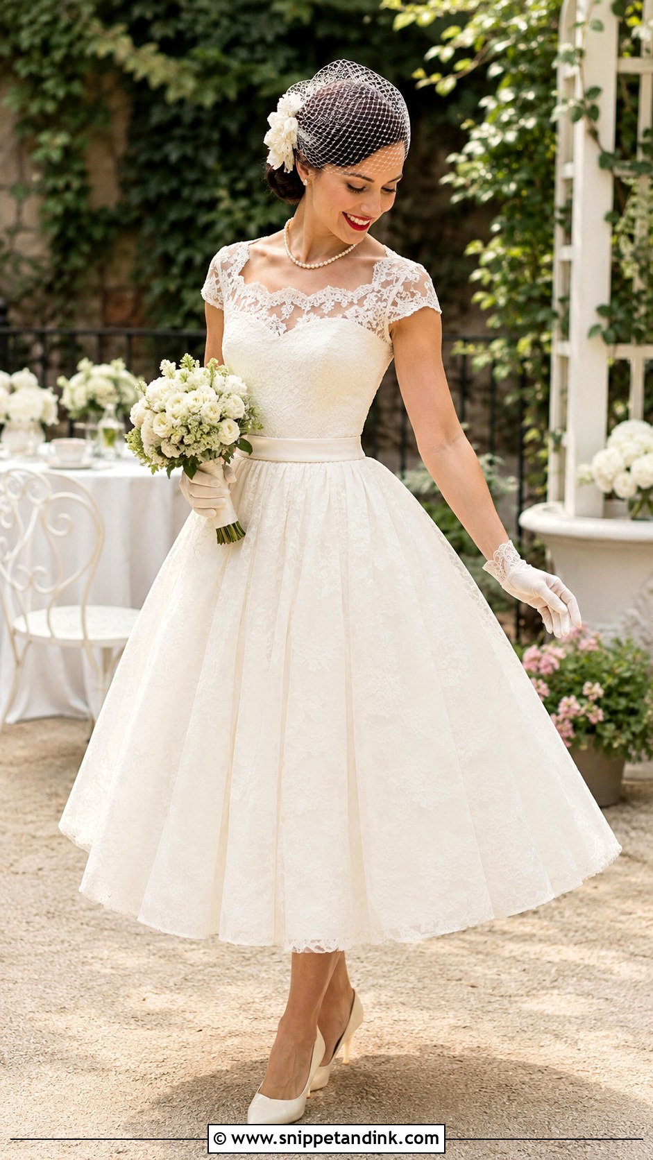 Vintage Tea Length Wedding Dress - Snippet and Ink - 25 Midi Wedding Dress Tea Length Ideas