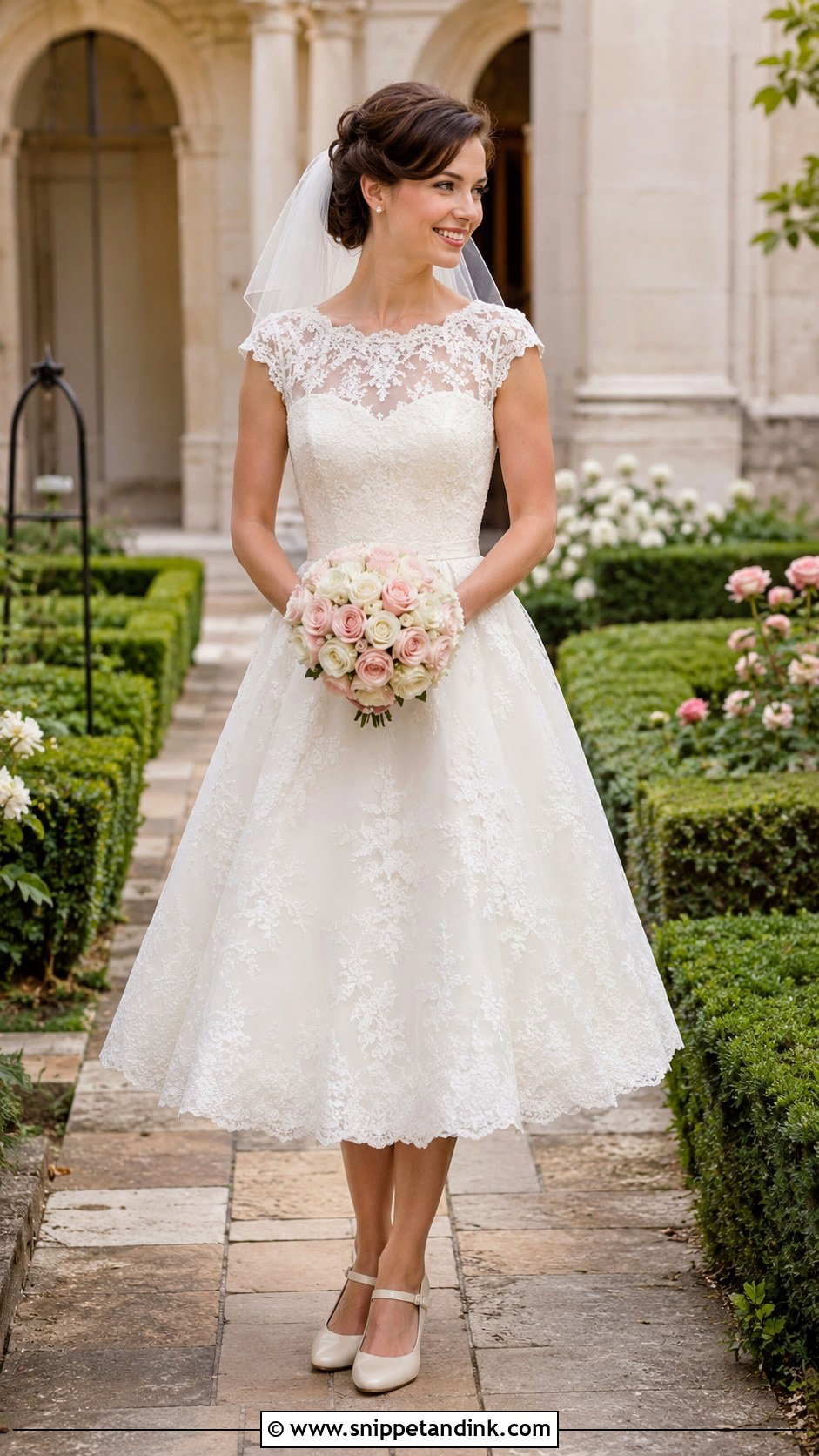 Vintage Tea Length Wedding Dress - Snippet and Ink - 20 Enchanted Garden Wedding Dress Ideas
