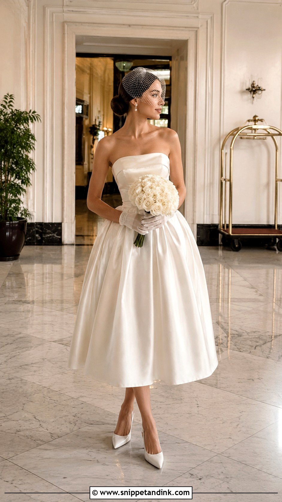 Vintage Tube Wedding Dress With Birdcage Veil - Snippet and Ink - 20 Tube Wedding Dress Ideas