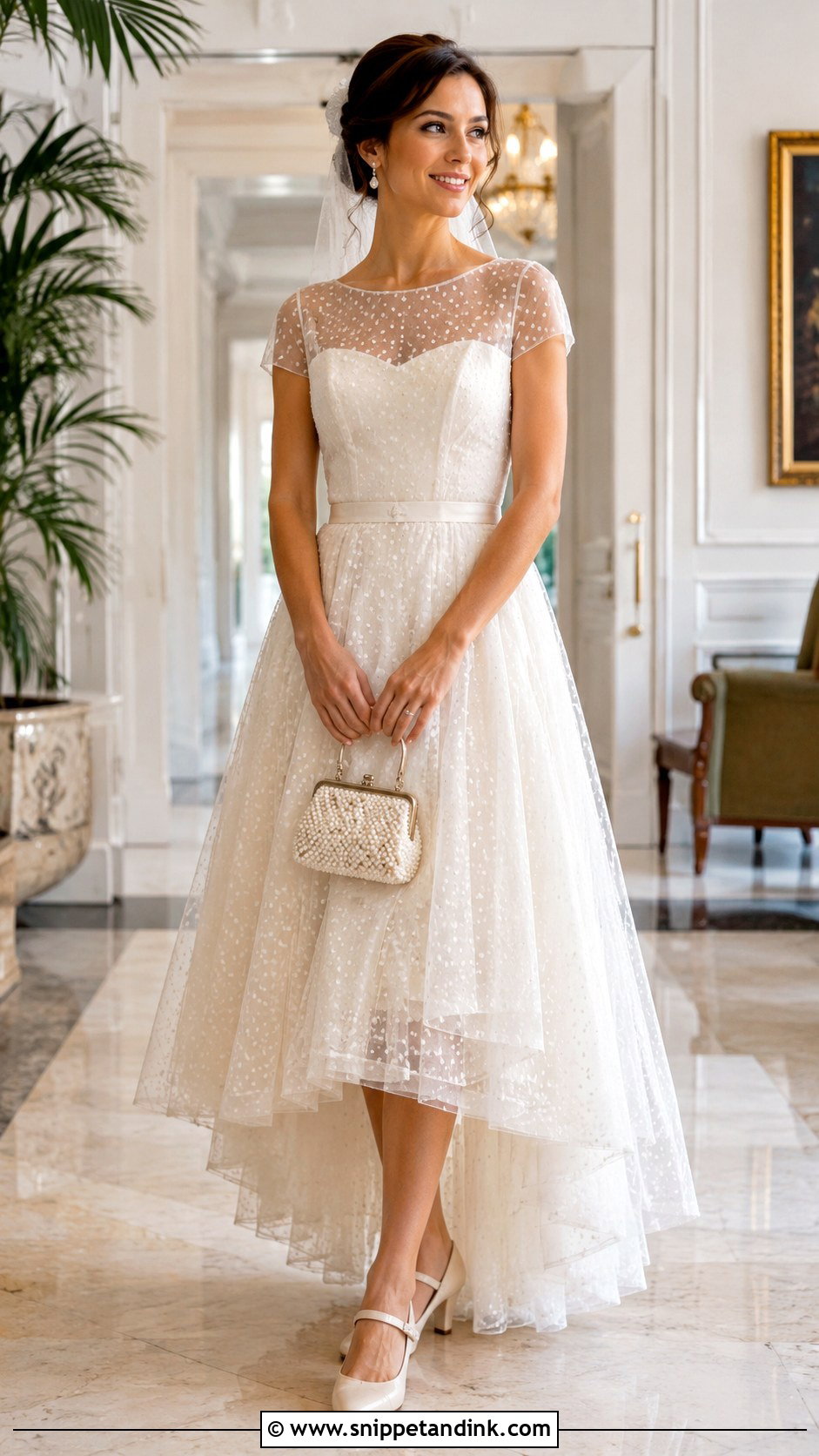 Vintage Tulle Hi Low Wedding Dress With Mary Jane Shoes - Snippet and Ink - 20 Hi Low Wedding Dress Ideas