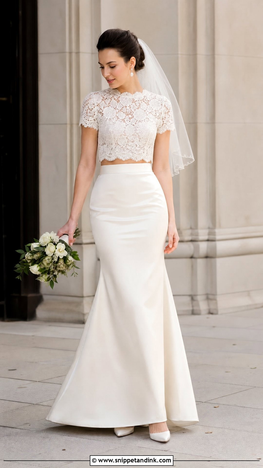 Vintage Two Piece Wedding Dress - Snippet and Ink - 25 Vintage Timeless Wedding Dress Ideas