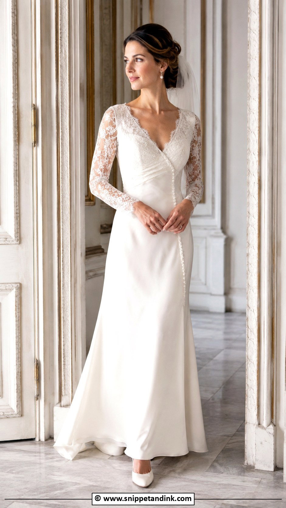 Vintage V Neck Wedding Dress - Snippet and Ink - 30 V Neck Wedding Dress Ideas