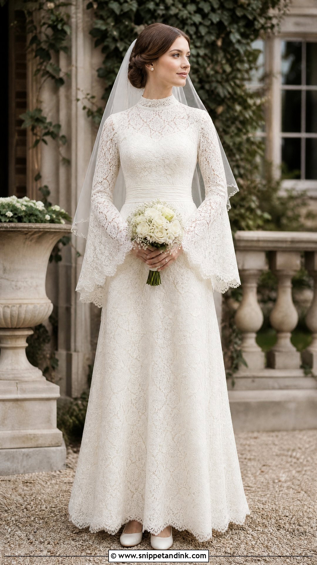 Vintage Wedding Dress With Bell Sleeves - Snippet and Ink - 20 Wedding Dress with Bell Sleeves