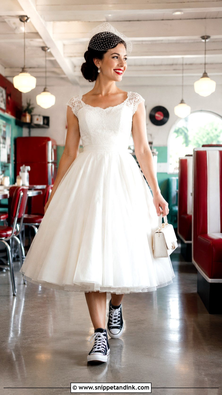 Vintage Wedding Dress With Classic Chuck Taylors - Snippet and Ink - 20 Wedding Dress with Converse Ideas