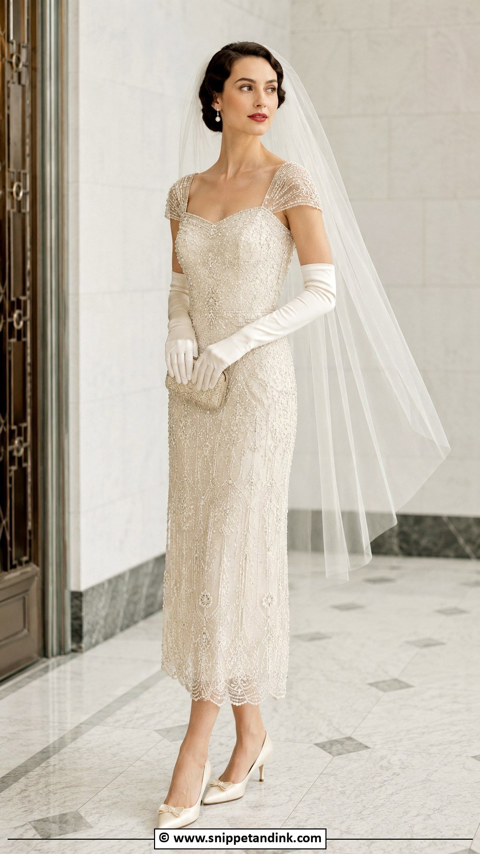 Vintage Wedding Dress With Gloves - Snippet and Ink - 30 Alt Wedding Dress Ideas