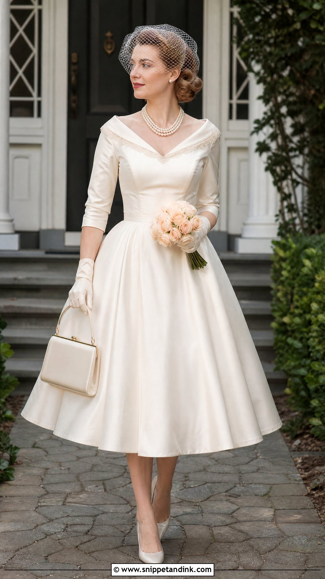 Vintage Wedding Dress With Heirloom Pearl Necklace - Snippet and Ink - 20 Wedding Dress with Pearl Necklace Ideas