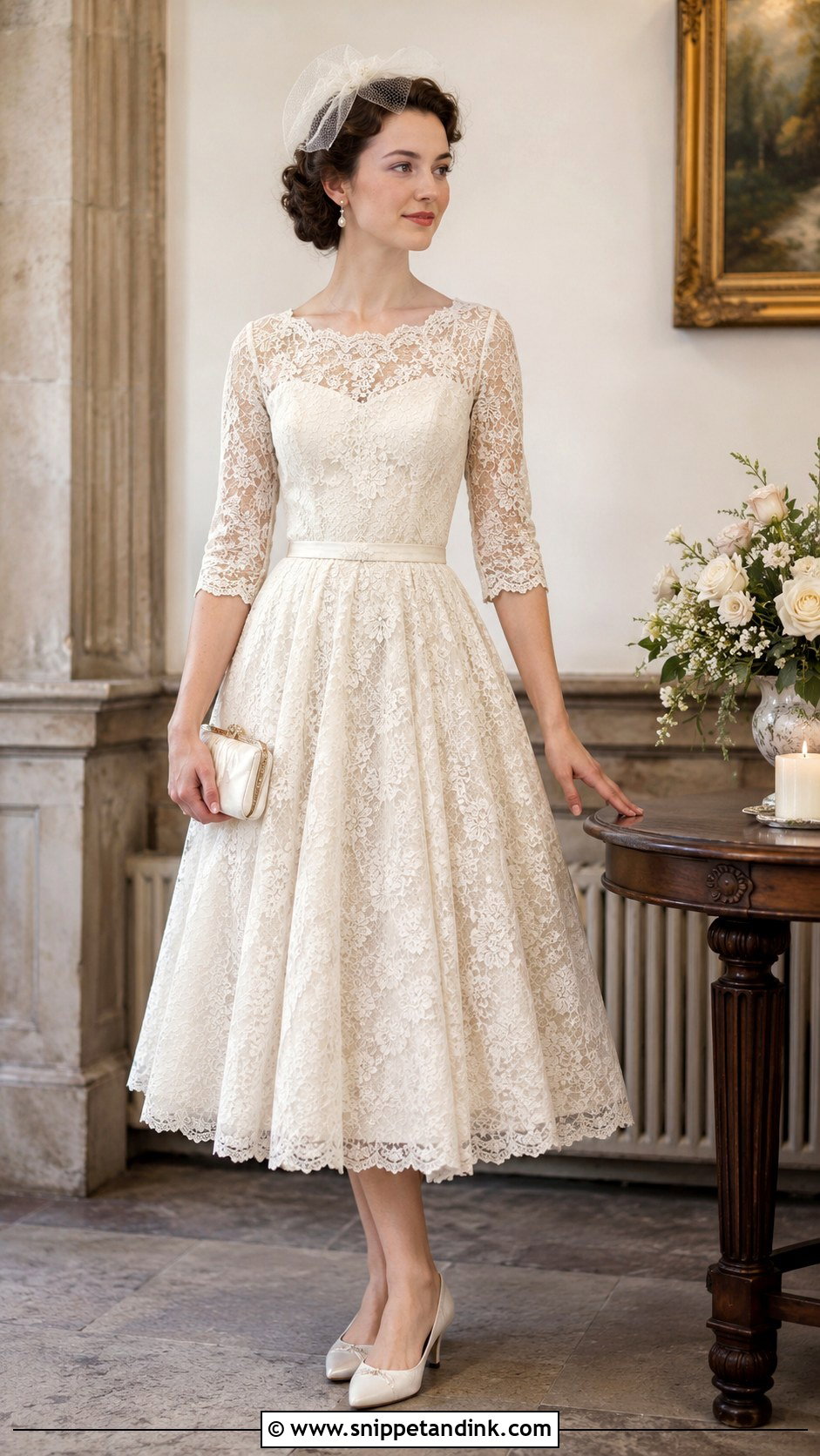 Vintage Wedding Dress With Kitten Heels - Snippet and Ink - 25 Wedding Dress Style Ideas