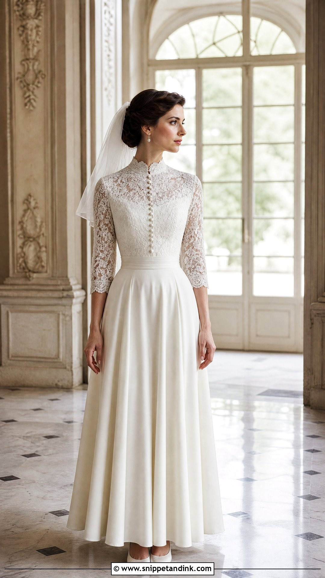 Vintage Wedding Dress With Lace Sleeves - Snippet and Ink - 20 Wedding Dresses with Lace Sleeves