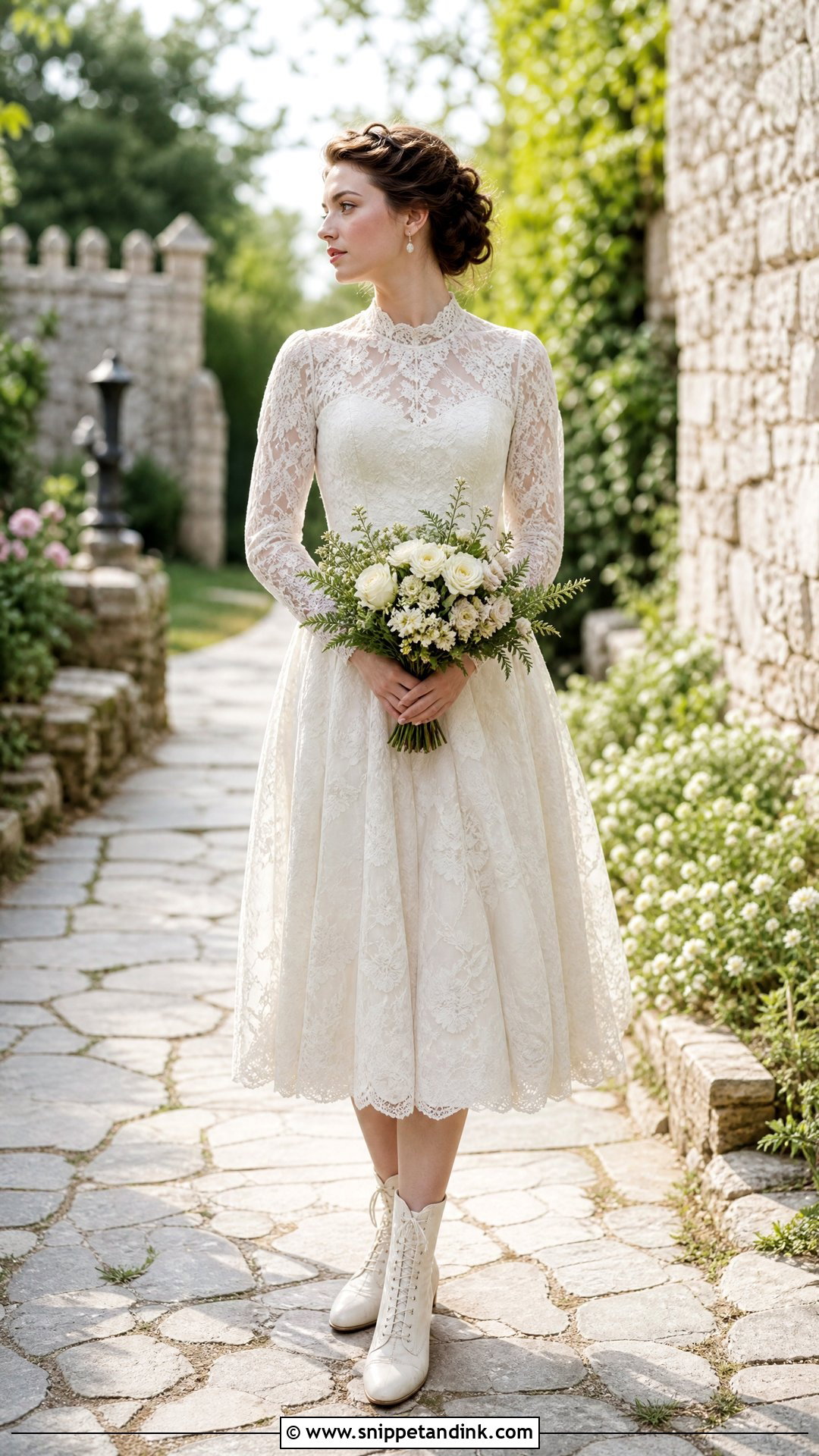 Vintage Wedding Dress With Lace Up Boots - Snippet and Ink - 25 Wedding Dress with Boots Ideas