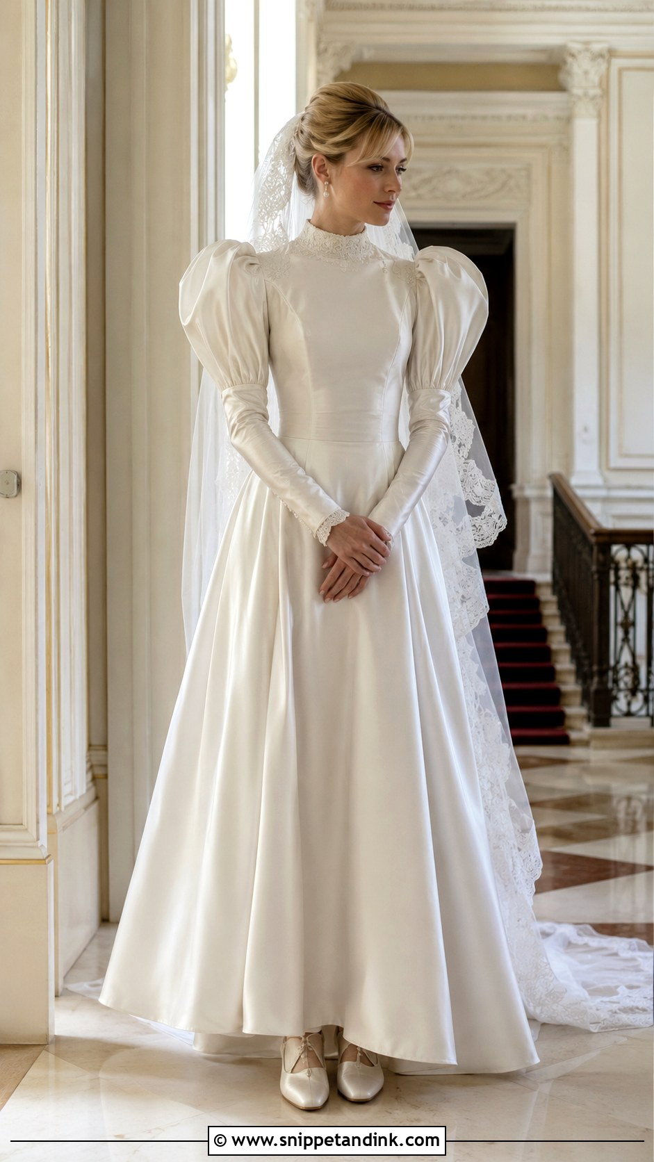 Vintage Wedding Dress With Leg Of Mutton Sleeves - Snippet and Ink - 20 Big Sleeve Wedding Dress Ideas