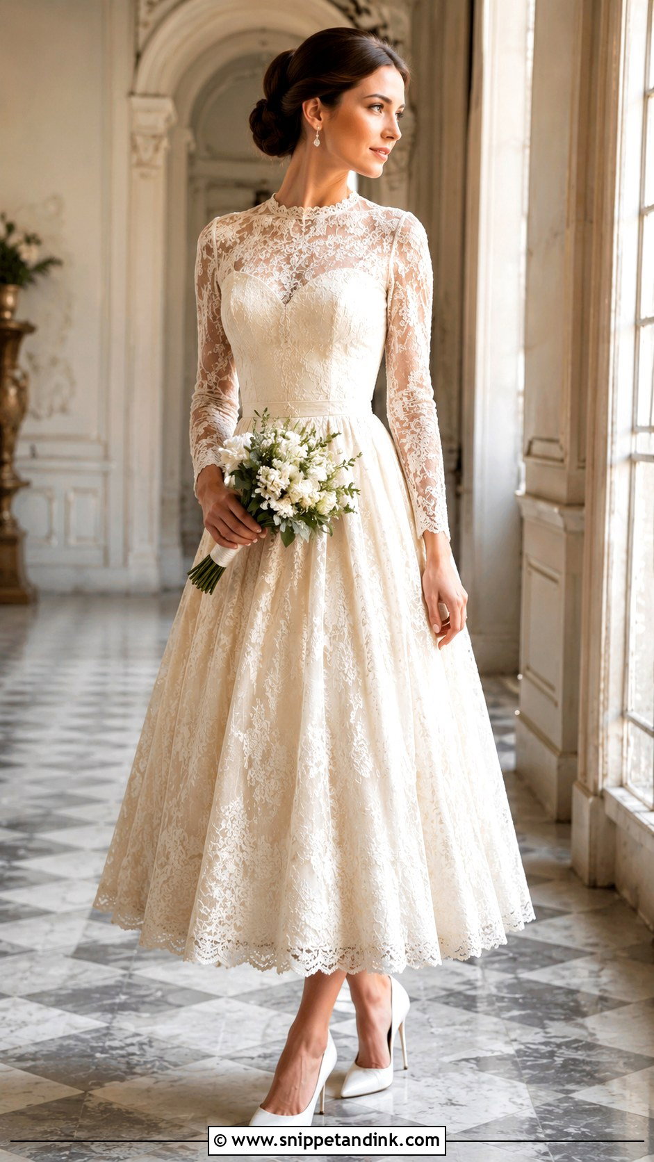 Vintage Wedding Dress With Modern Heels - Snippet and Ink - 25 Special Wedding Dress Ideas