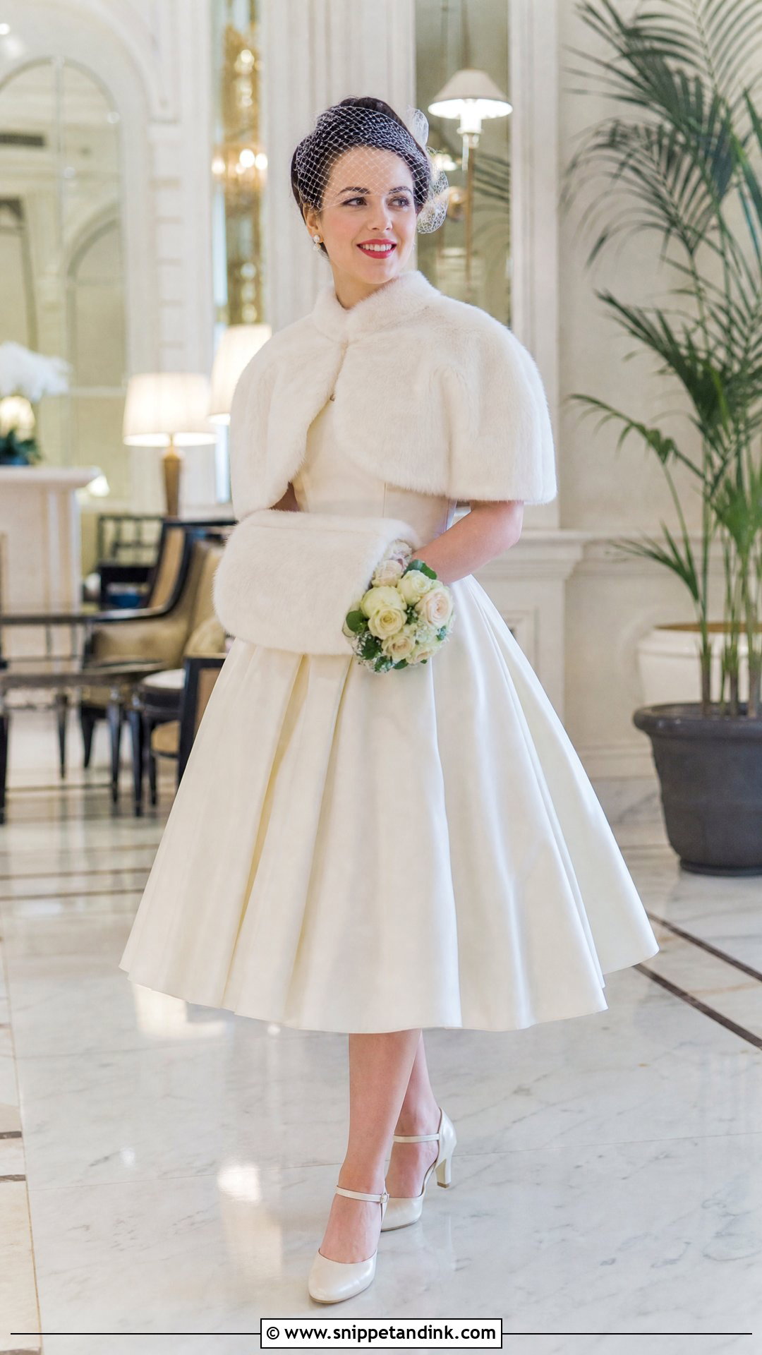 Vintage Winter Wedding Dress With Fur Muff - Snippet and Ink - 25 Winter Wedding Dress Fur Ideas
