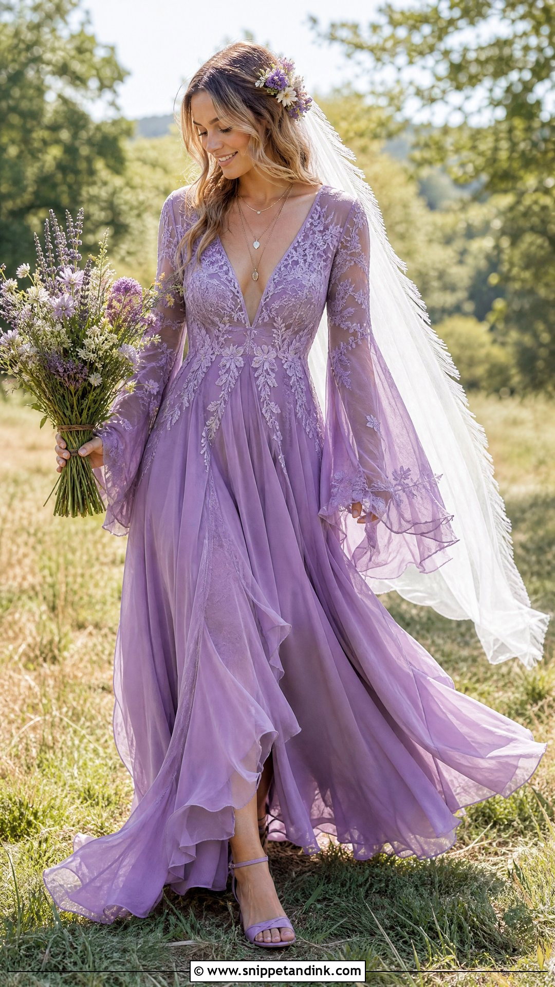 Violet Boho Wedding Dress - Snippet and Ink - 20 Violet Wedding Dress Ideas