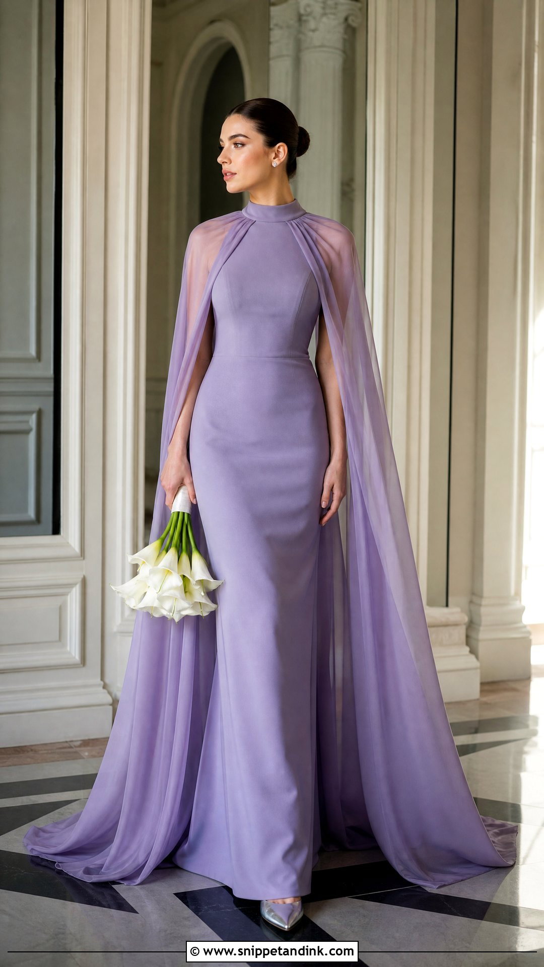 Violet Cape Wedding Dress - Snippet and Ink - 20 Violet Wedding Dress Ideas