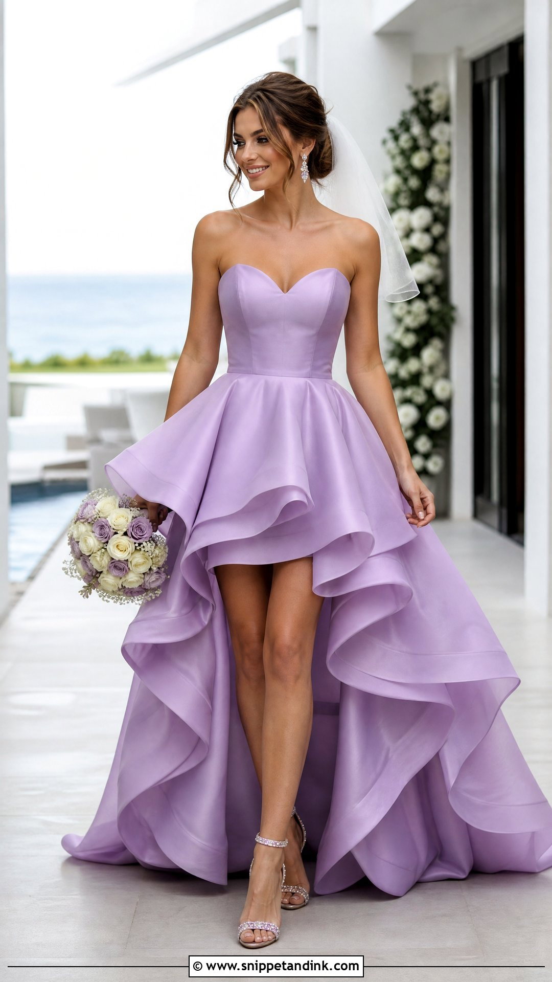 Violet High Low Wedding Dress - Snippet and Ink - 20 Violet Wedding Dress Ideas