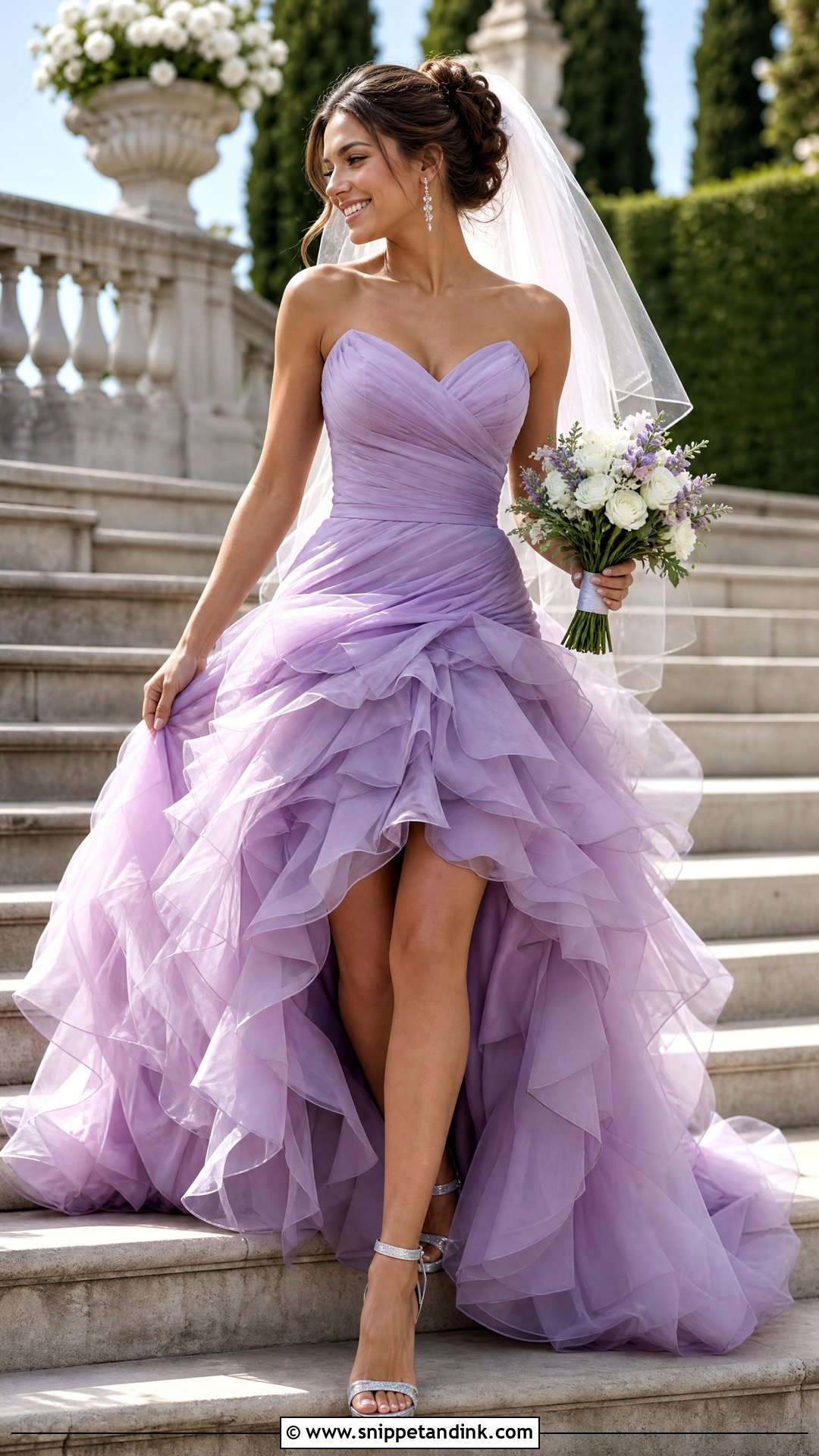 Violet Ruffle Wedding Dress - Snippet and Ink - 20 Violet Wedding Dress Ideas