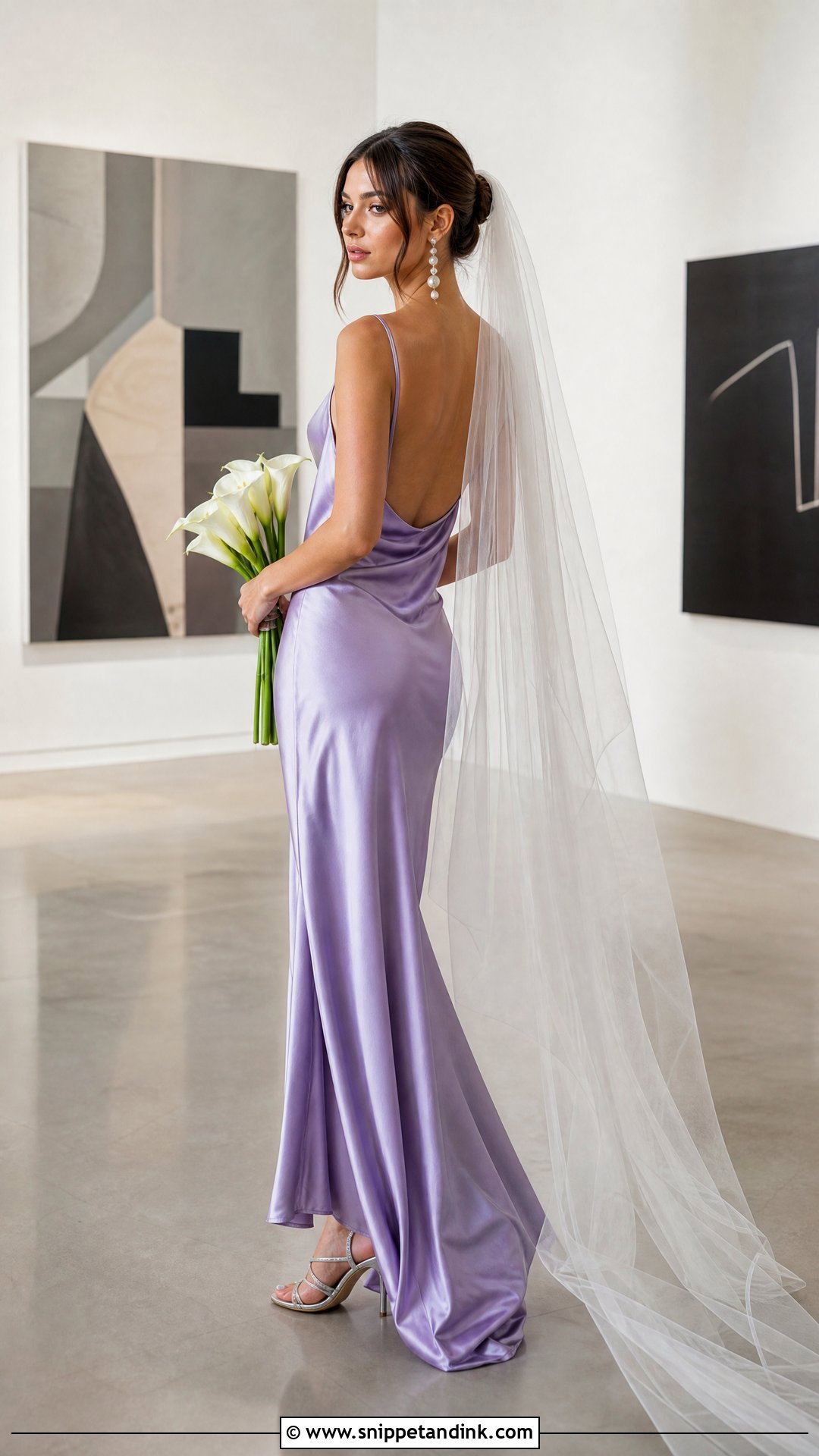 Violet Satin Slip Wedding Dress - Snippet and Ink - 20 Violet Wedding Dress Ideas
