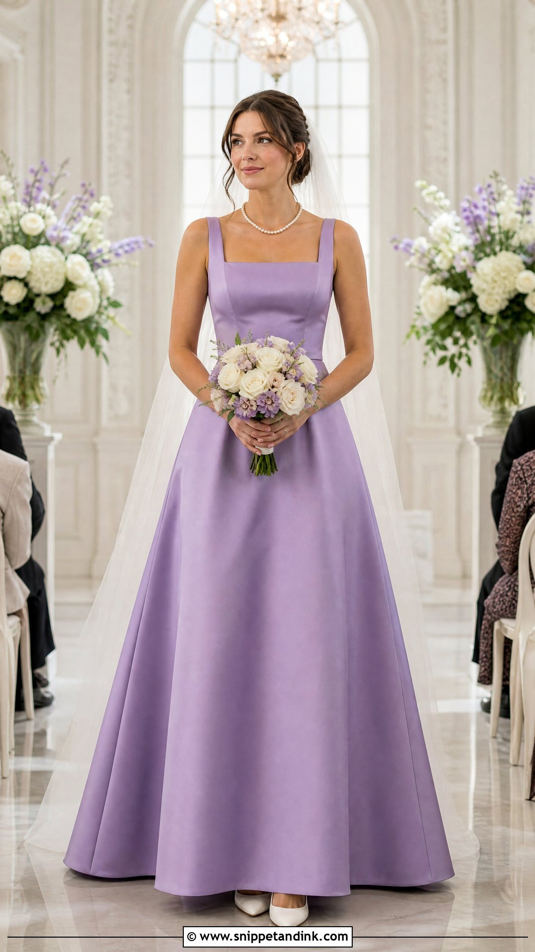 Violet Square Neck Wedding Dress - Snippet and Ink - 20 Violet Wedding Dress Ideas
