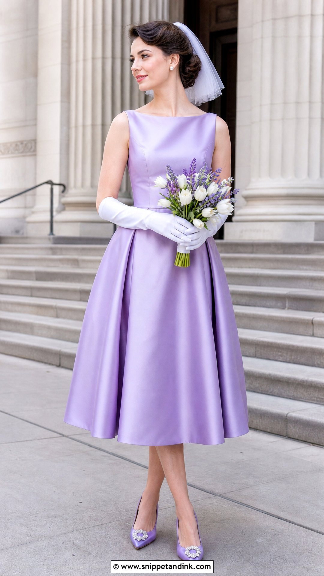 Violet Tea Length Wedding Dress - Snippet and Ink - 20 Violet Wedding Dress Ideas