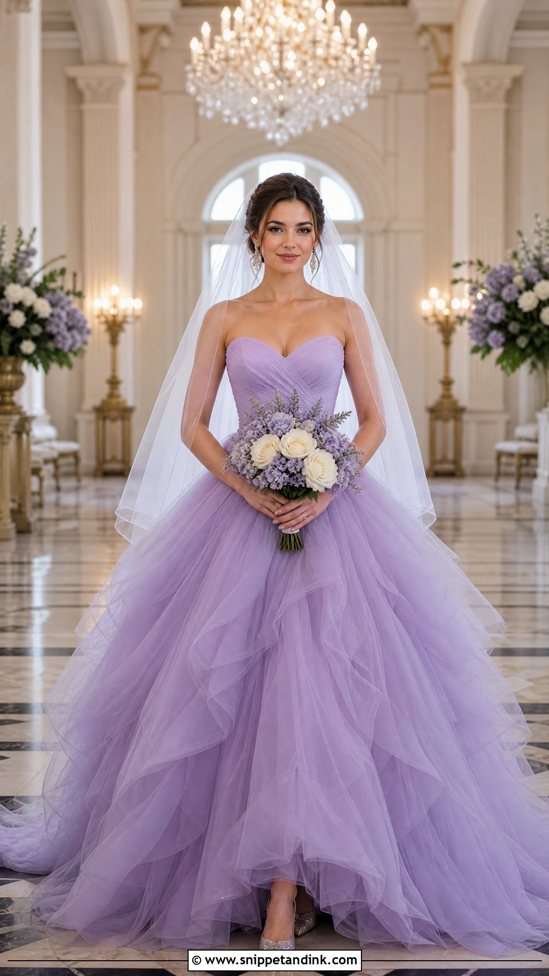 Violet Tulle Ball Gown Wedding Dress - Snippet and Ink - 20 Violet Wedding Dress Ideas
