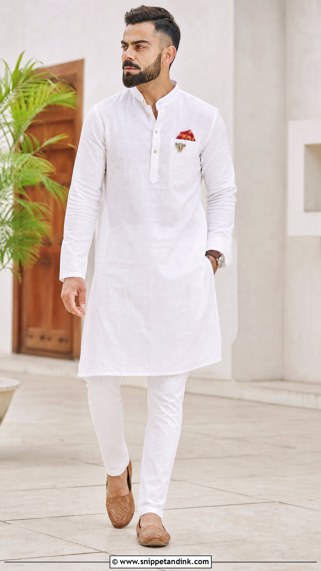 Virat Kohli White Kurta Pajama Outfit - Snippet and Ink - 20 Virat Kohli Wedding Outfit Ideas