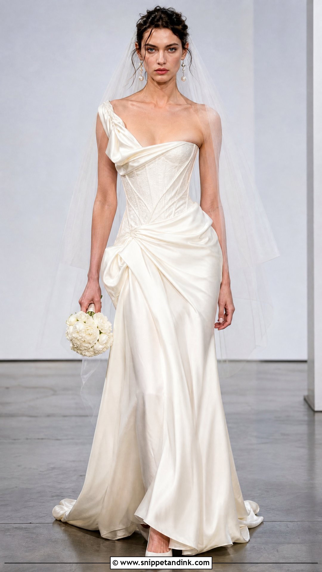 Vivienne Westwood Asymmetric Wedding Gown - Snippet and Ink - 20 Vivian Westwood Wedding Dress Runway Ideas
