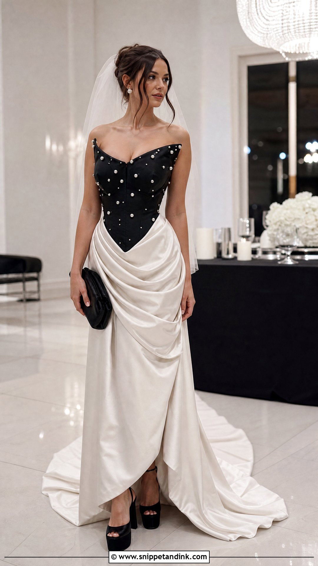 Vivienne Westwood Black Pearl Corset Wedding Dress - Snippet and Ink - 20 Vivienne Westwood Black Wedding Dress Ideas