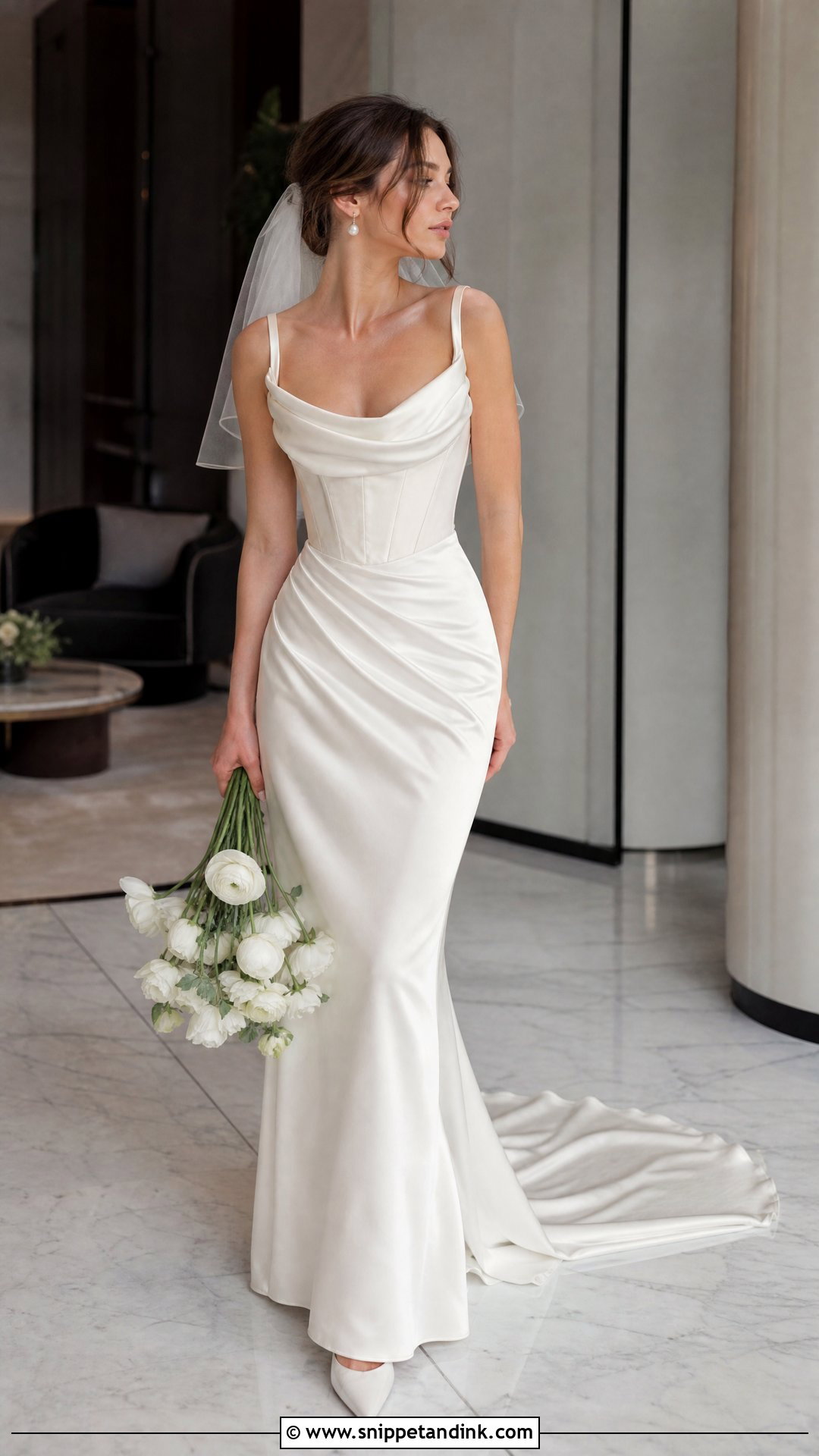 Vivienne Westwood Cowl Neck Bridal Gown - Snippet and Ink - 20 Vivian Westwood Wedding Dress Runway Ideas