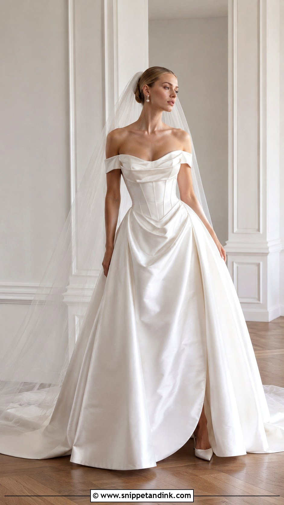 Vivienne Westwood Off Shoulder Satin Ballgown Wedding Dress - Snippet and Ink - 25 Vivienne Westwood Wedding Dress Ballgown Ideas