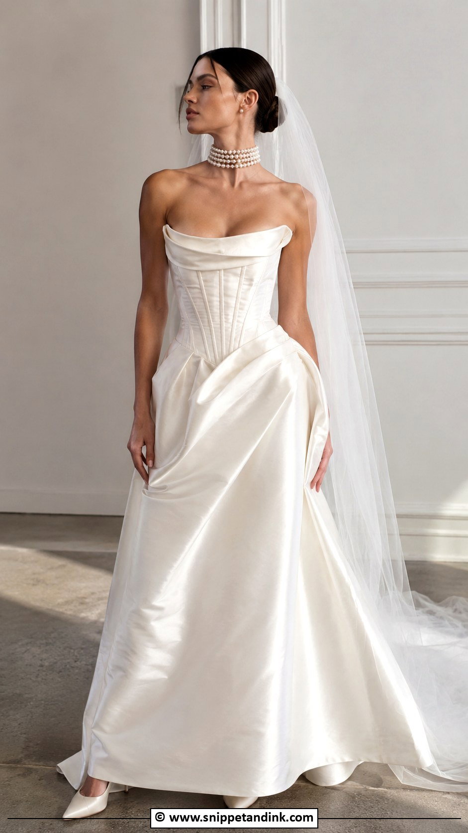 Vivienne Westwood Pearl Choker Wedding Dress - Snippet and Ink - 35 Vivienne Westwood Wedding Dress Ideas