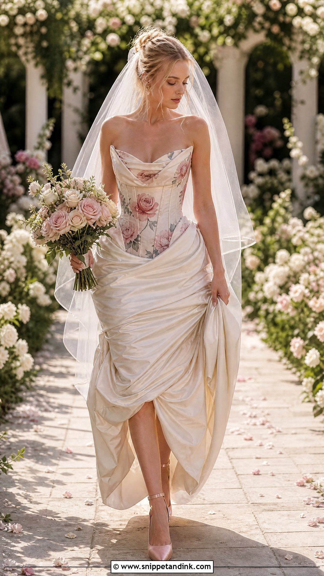 Vivienne Westwood Rose Print Bridal Gown - Snippet and Ink - 20 Vivian Westwood Wedding Dress Runway Ideas