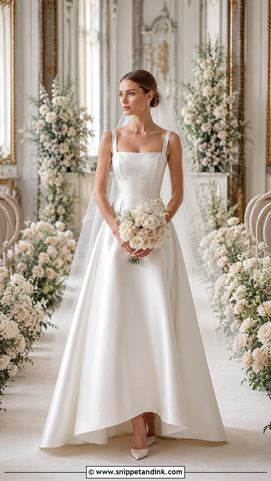 Vogue Square Neck Wedding Dress - Snippet and Ink - 30 Vogue Wedding Dresses