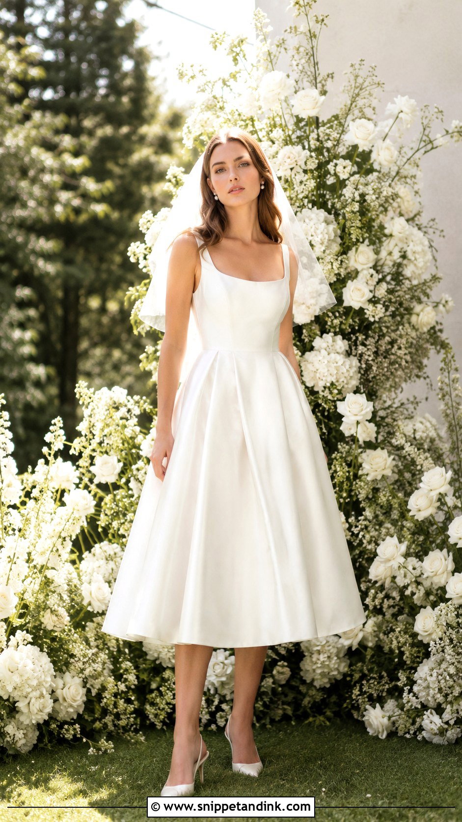 Vogue Tea Length Wedding Dress - Snippet and Ink - 30 Vogue Wedding Dresses