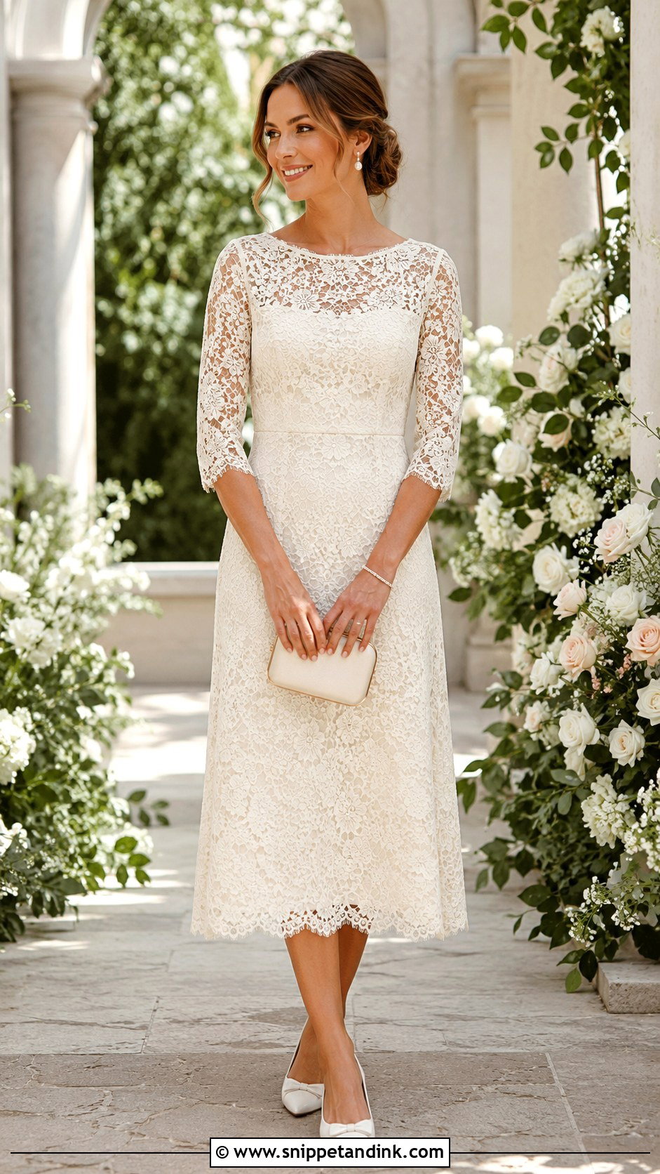 Vow Renewal Anniversary Dress With Bridal Flats - Snippet and Ink - 25 Wedding Anniversary Dress Ideas