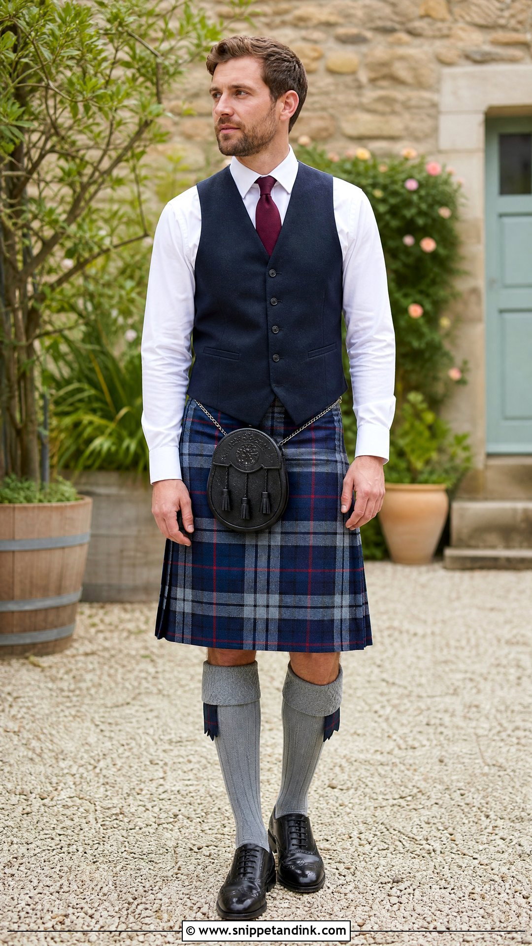 Waistcoat Wedding Kilt Outfit - Snippet and Ink - 20 Wedding Kilt Ideas