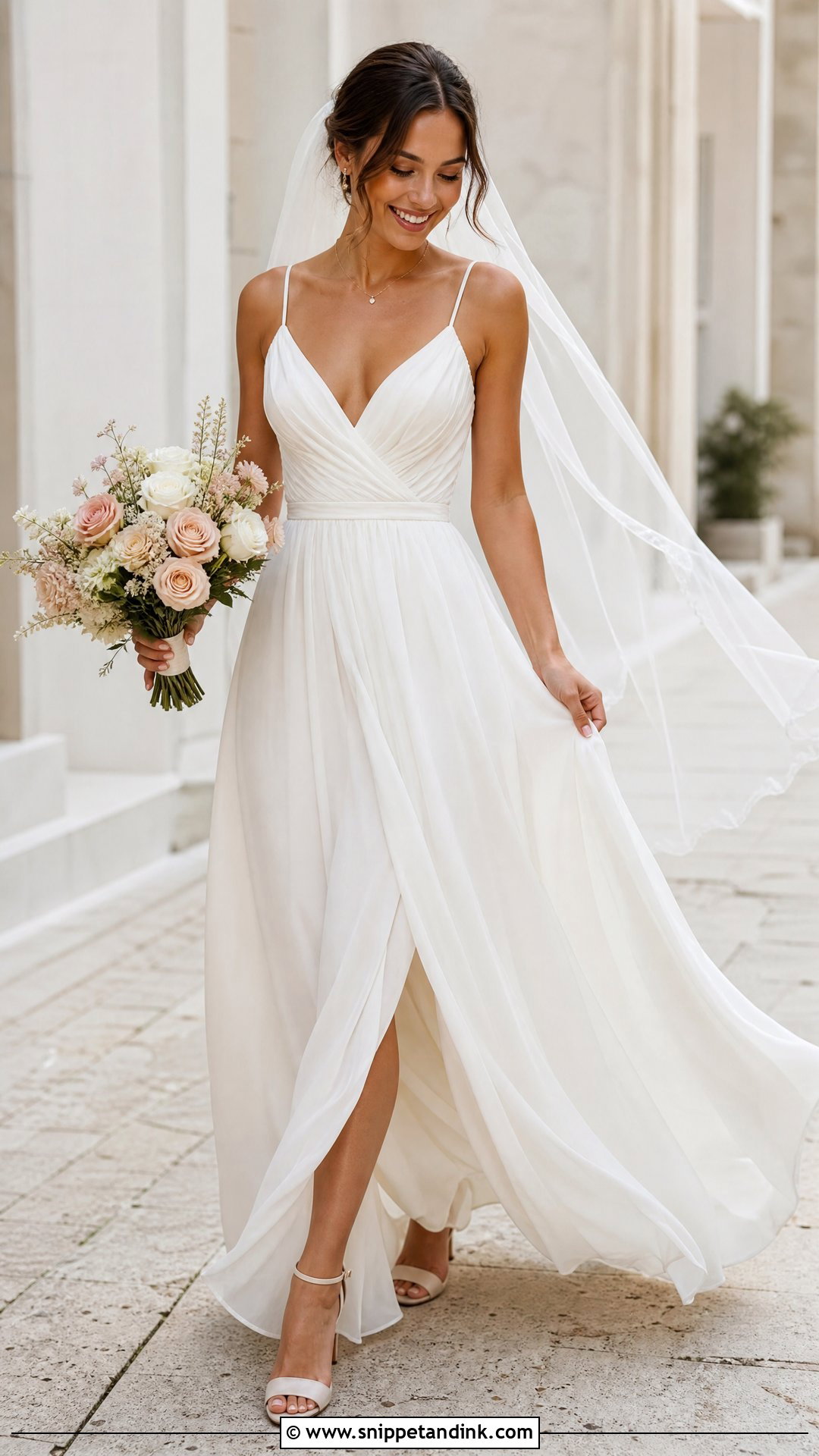 Walking Wedding Dress Pose - Snippet and Ink - 20 Wedding Dress Poses Ideas