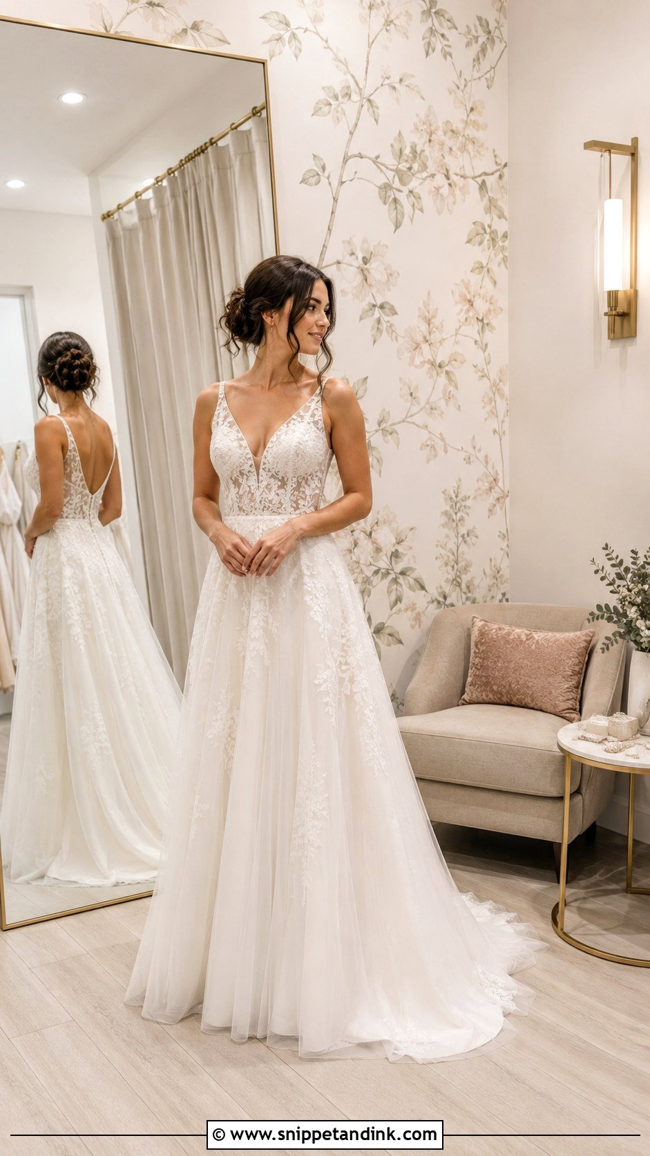 Wallpaper Bridal Fitting Room - Snippet and Ink - 20 Bridal Fitting Room Ideas