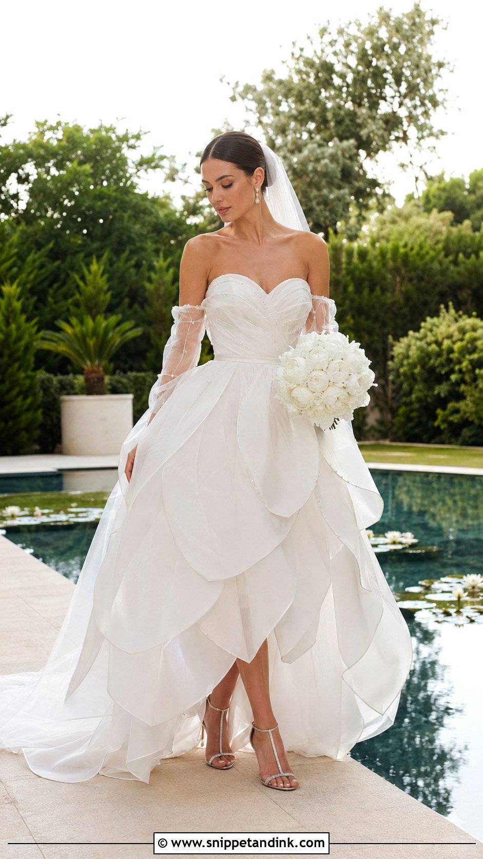 Water Lily Organza Wedding Dress - Snippet and Ink - 20 Nature Inspired Wedding Dress Ideas
