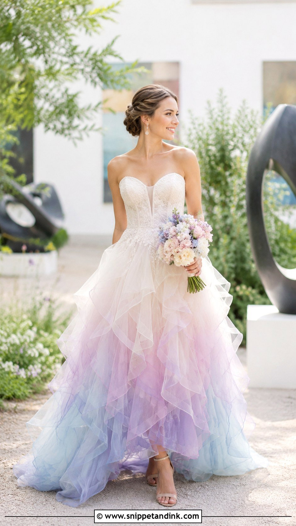 Watercolor Ombre Wedding Dress - Snippet and Ink - 20 Artsy Wedding Dresses