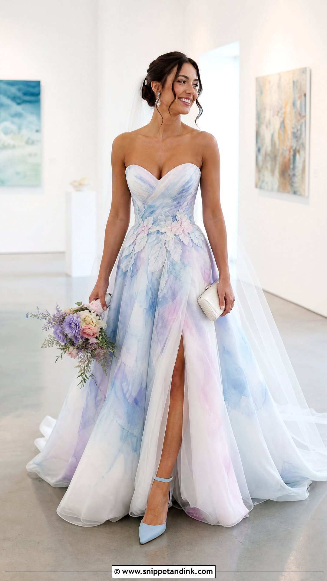 Watercolor Stitch Wedding Dress - Snippet and Ink - 20 Stitch Wedding Dress Ideas