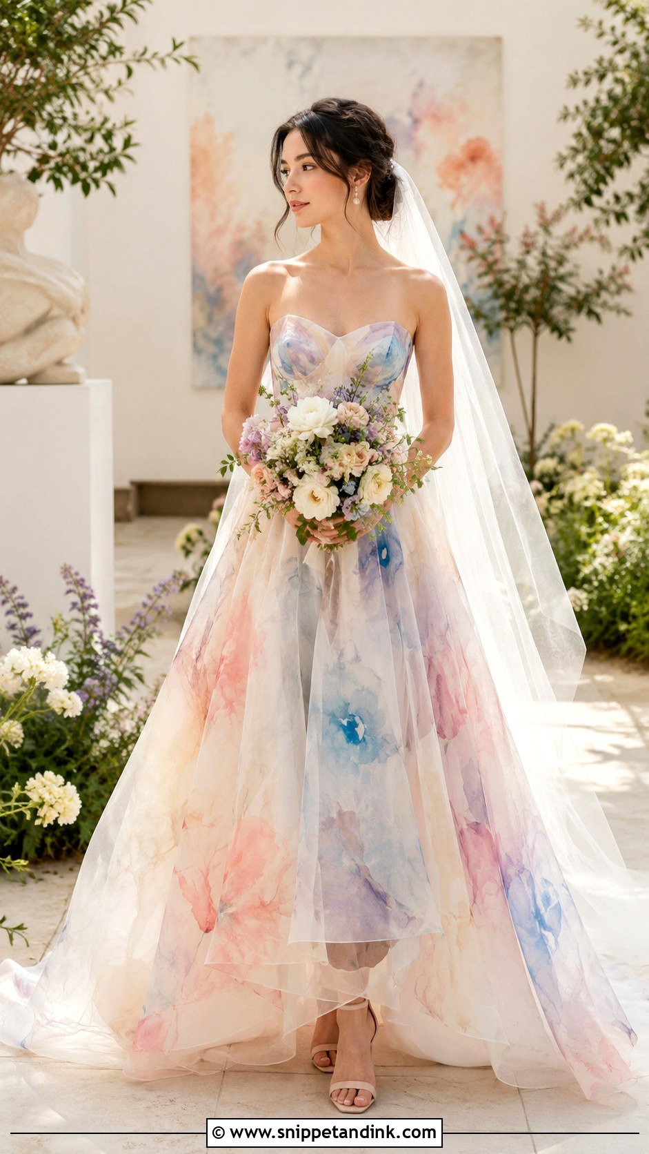 Watercolor Wedding Dress Bride - Snippet and Ink - 20 Colorful Bride Ideas
