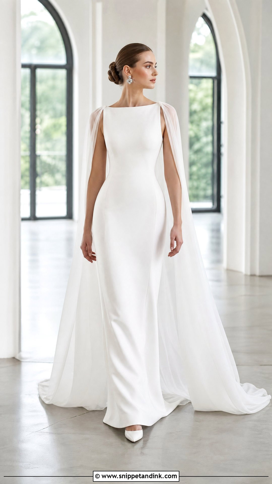 Watteau Train Column Wedding Dress - Snippet and Ink - 25 Bridal Train Ideas