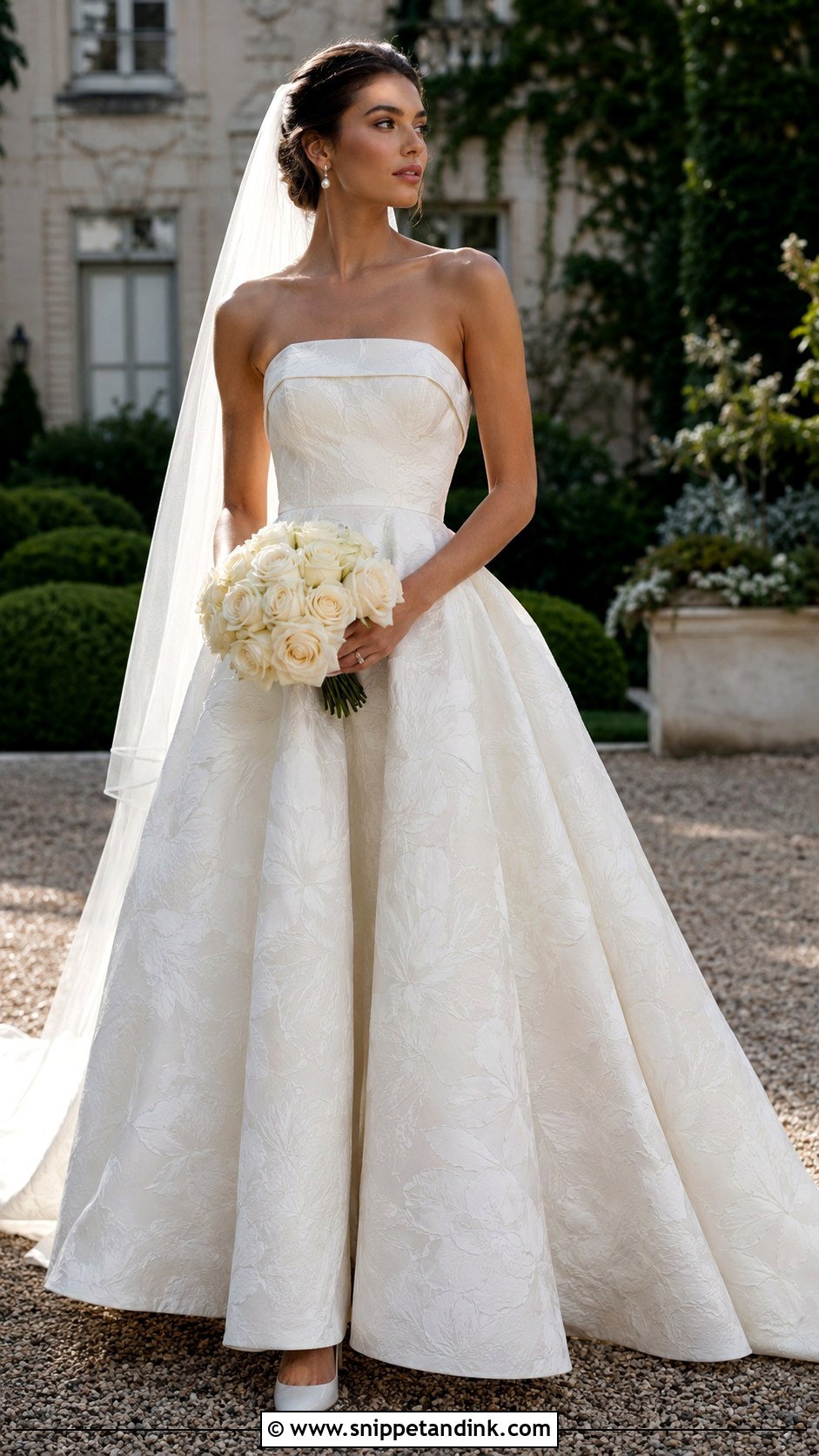 Watters Floral Jacquard Wedding Dress - Snippet and Ink - 20 Watters Wedding Dress Ideas