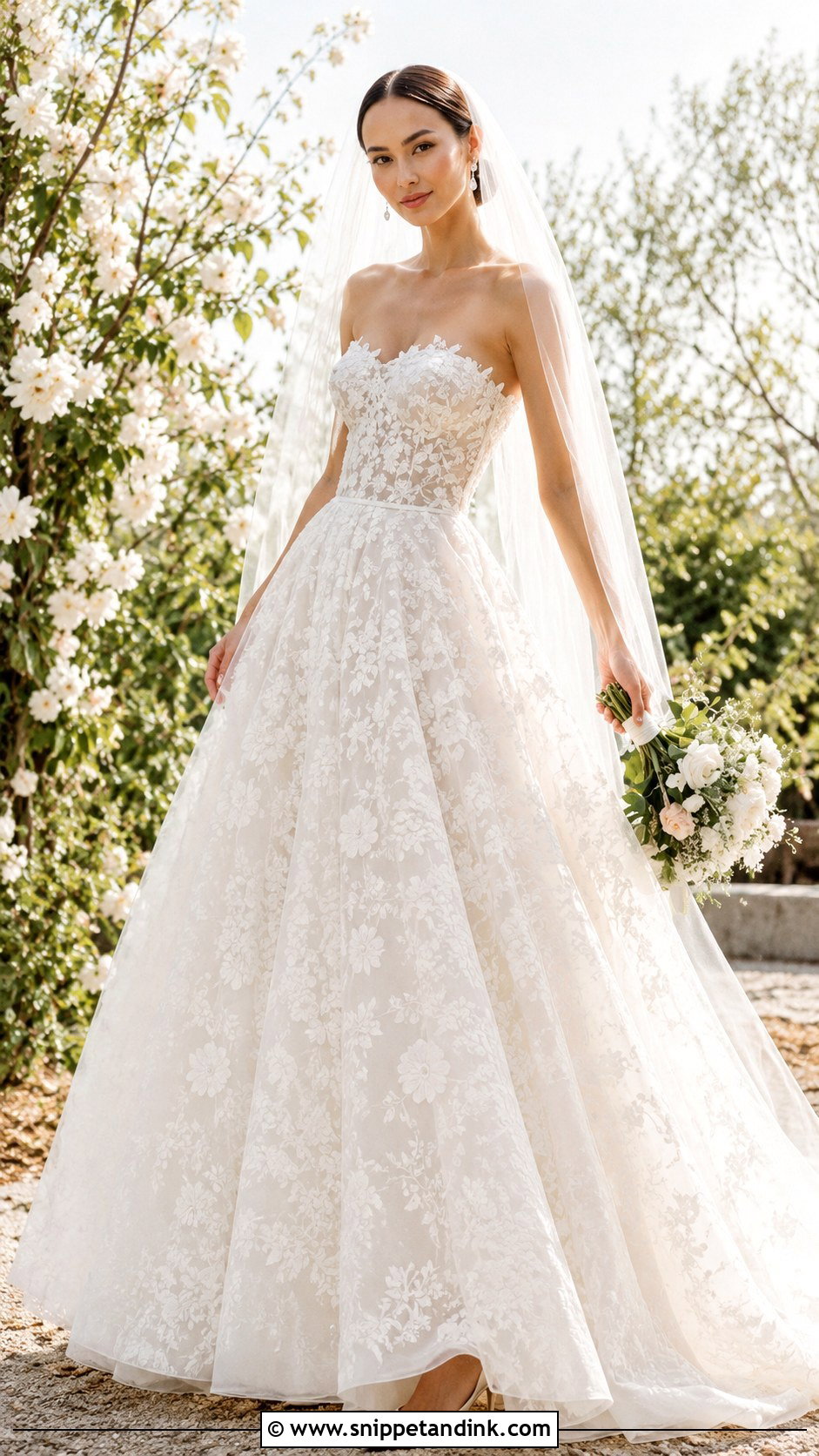 Watters Floral Organza Ball Gown - Snippet and Ink - 20 Watters Wedding Dress Ideas