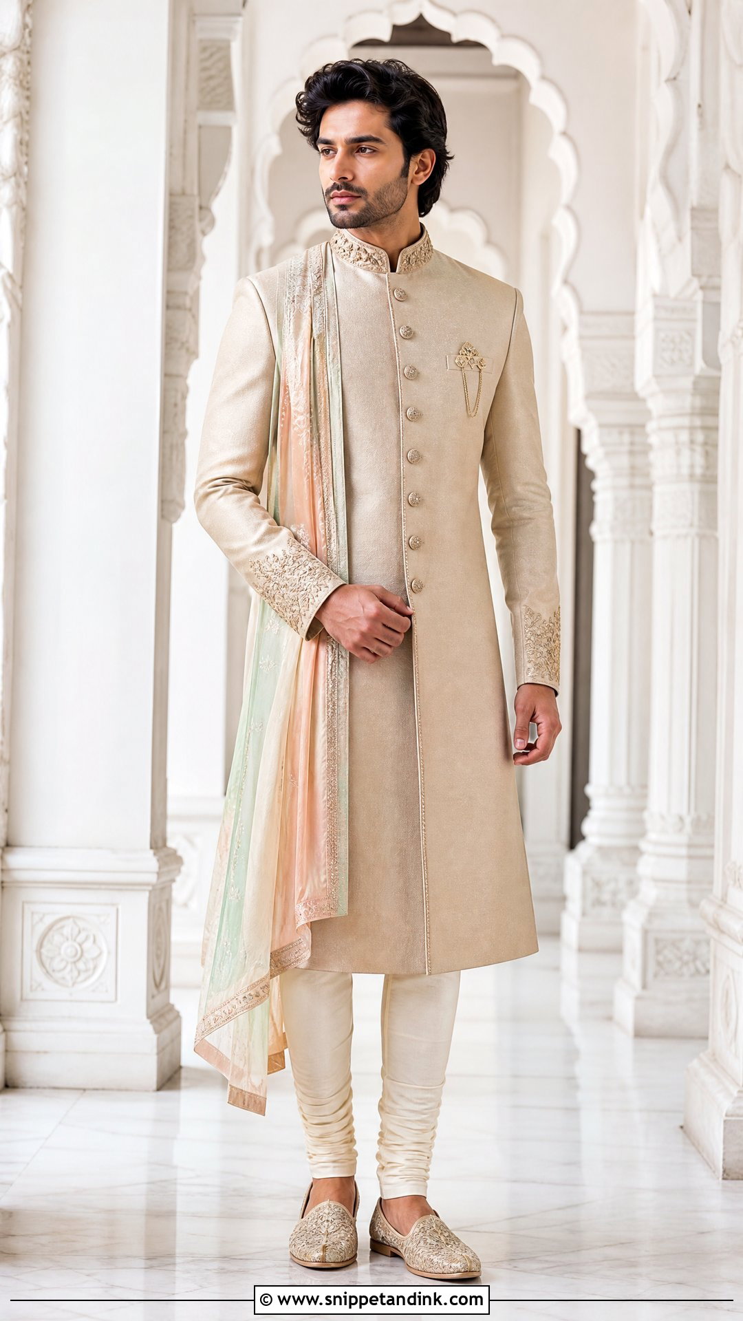 Wedding Brother Achkan And Churidar Outfit - Snippet and Ink - 20 Wedding Brothers Outfit Ideas