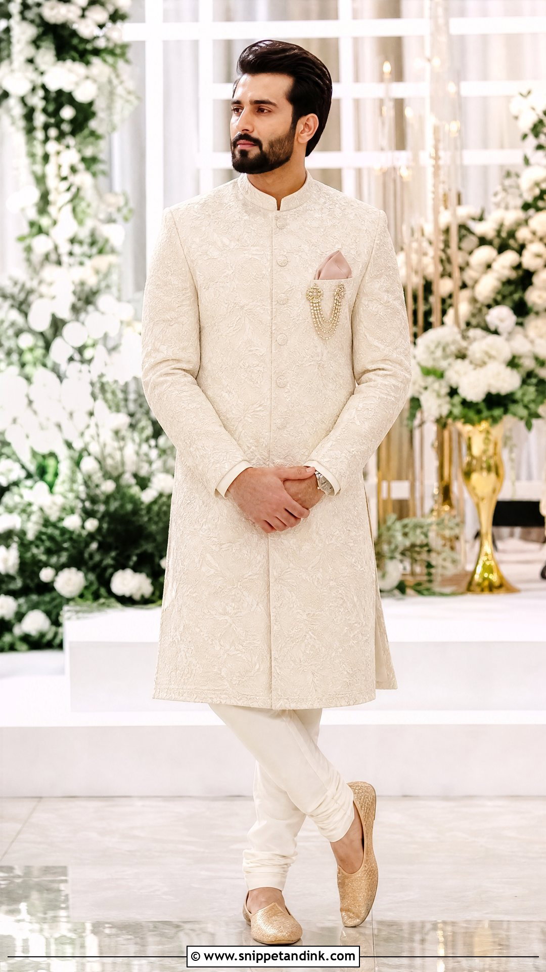 Wedding Brother Ivory Sherwani Outfit - Snippet and Ink - 20 Wedding Brothers Outfit Ideas