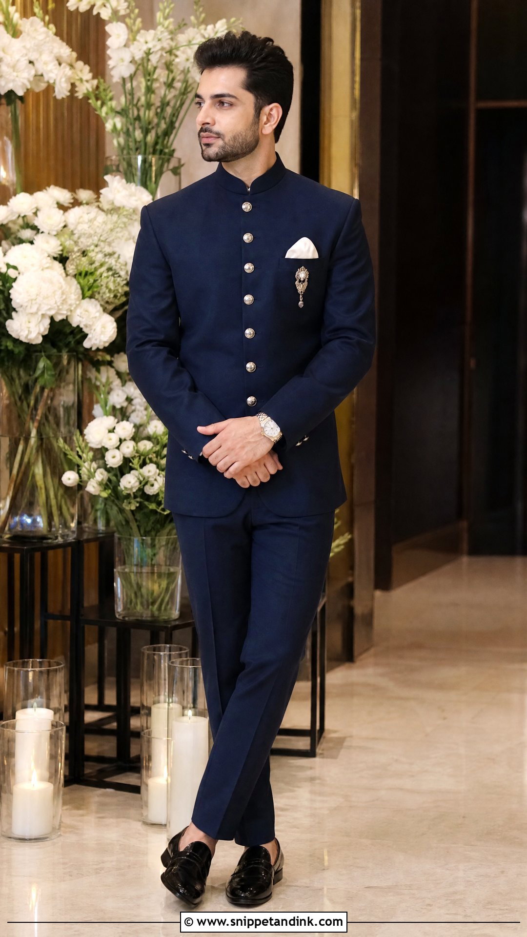 Wedding Brother Navy Bandhgala Outfit - Snippet and Ink - 20 Wedding Brothers Outfit Ideas