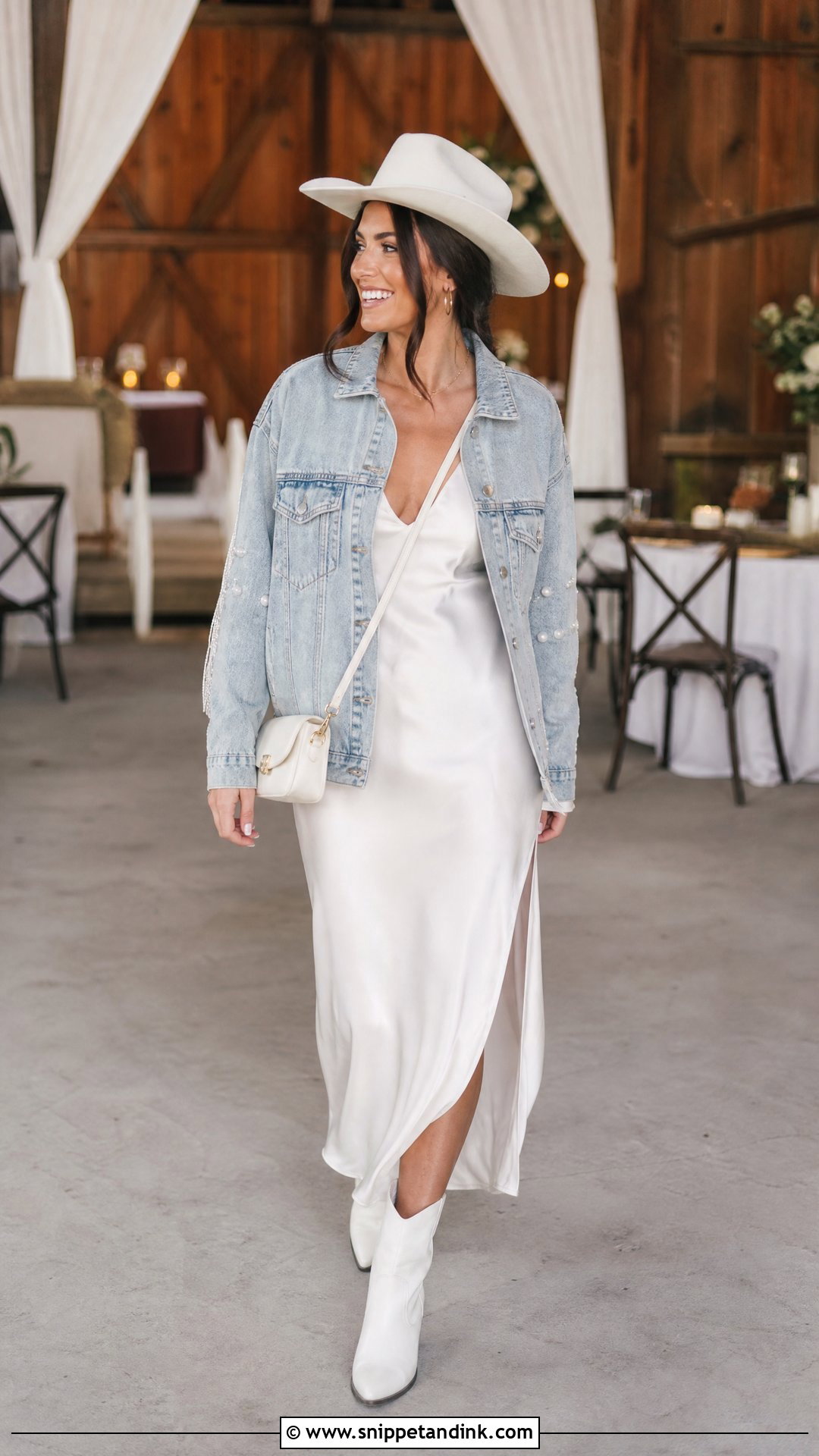 Wedding Cowgirl Hat With Denim Jacket - Snippet and Ink - 20 Wedding Cowgirl Hat Ideas