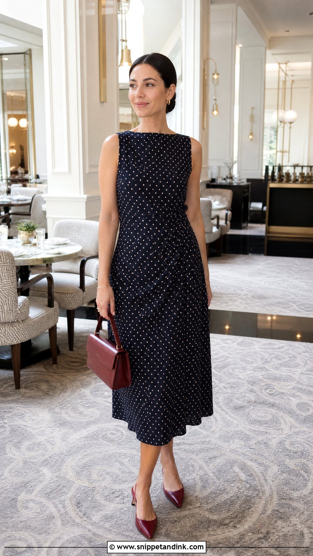 Wedding Day 2 Polka Dot Midi Dress Outfit - Snippet and Ink - 20 Wedding Day 2 Outfit Ideas