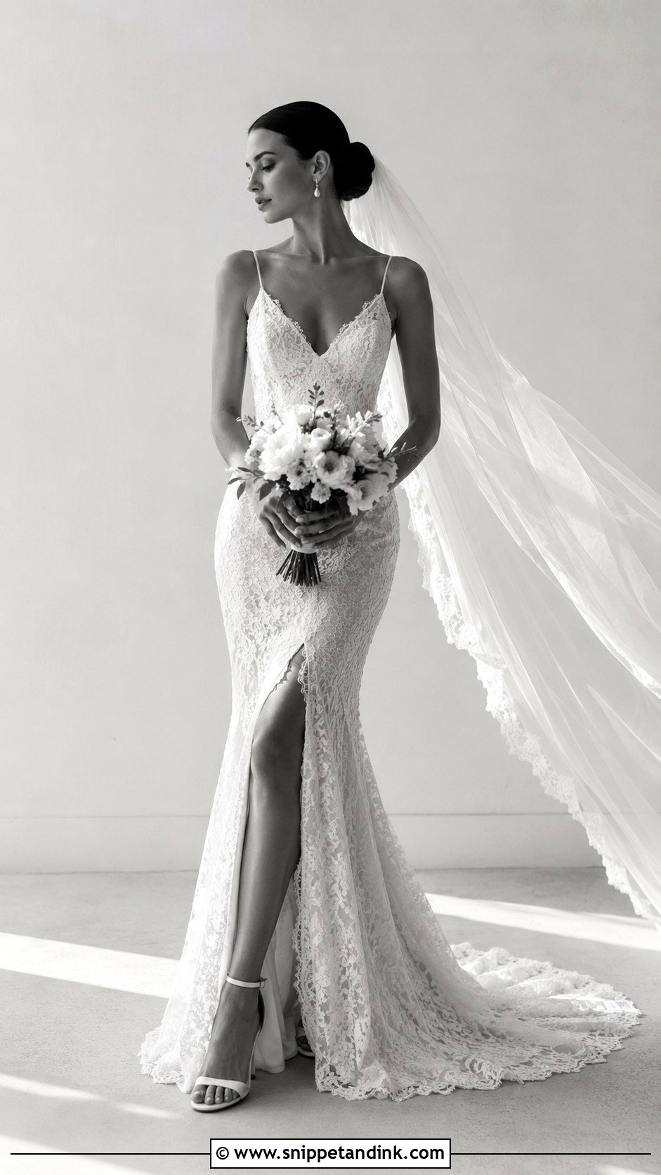 Wedding Dress Black And White Photoshoot - Snippet and Ink - 25 Wedding Dress Photoshoot Ideas